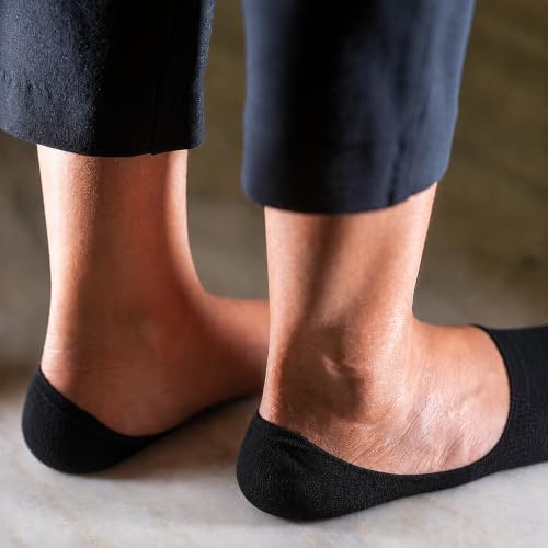 Image of HEELIUM Bamboo No Show Socks for Men | Odour Free & Breathable | 3X Softer Than Cotton Socks | Low Cut Socks | Size (UK 6-10)