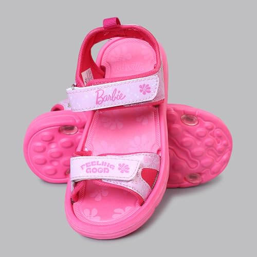 Image of Kidsville Official Barbie Printed Sandals For Kids Girls Anti-Skid Comfortable | Adjustable Double Strap Closure | Flexible & Lightweight Footwear for Baby