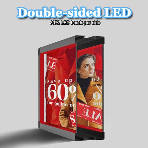Image of P10 Outdoor Full Color Programmable Double Sides LED Signs 39 inchx 14 inch with WIFI,Programmable Scrolling LED Display,Texts and Image Display for led Advertising Sign Board (Double sides)