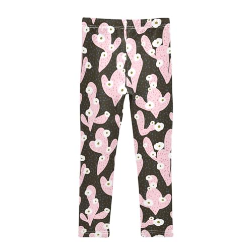 Abstract Cactus Girls Leggings,Workout Leggings for Girls Toddler Athletic Leggings Size for 3-10T2