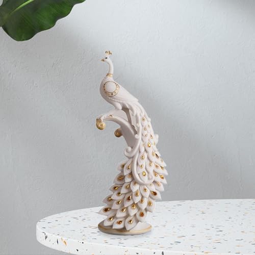 Estatua elegante de pavo real para decoración miniatura 5