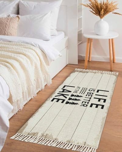 Alfombra corredor 2x6 pies con flecos negra miniatura 4