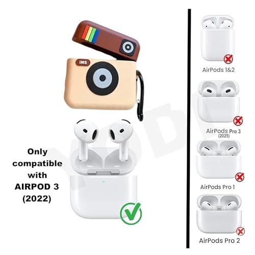 Image of YODI Case Cover for Airpods Pro|Pro 2|Airpods Pro 3|Airpods 4 Pouch, Silicone Cases with Cleaner Kit 360 Drop Protection,Shock-Resistant ((Insta-Ram), Airpods 3 (2022))