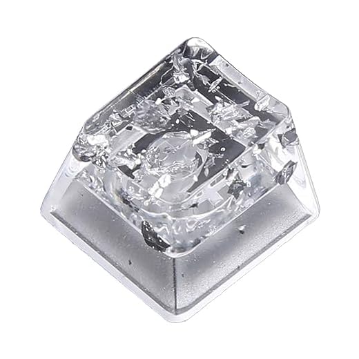 Touches en résine - Profil OEM pour clavier mécanique - Feuille argentée transparente - Pour jeu de touches - Profil OEM