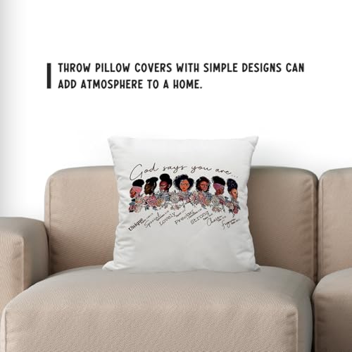 Sufamb 225 African American Inspirational Quote Throw Pillow Cover, God Says You Are Cushion Cover For Sofa Bed Home Decor 18 X 18 Inch thumb #1