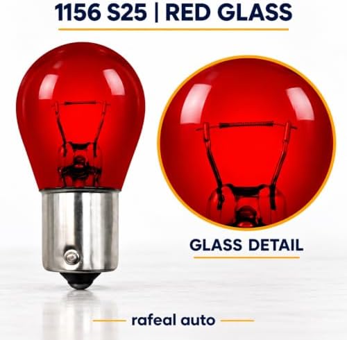 1156R P21W S25 BA15s Red Incandescent Bulbs, 12V 21W, 4 Pack — 사진 2