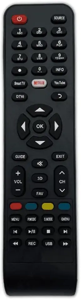 Controle Remoto Compatível com Smart Tv Philco 4k LED LCD 3D