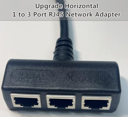 Image of RJ45 Ethernet Splitter 1 to 3 Network Adapter, RJ45 1 Male to 3 Female LAN Ethernet Adapter Cable, Suitable for Super Cat5, Cat5e, Cat6, Cat 7, Cmpatible with ADSL, TVs, Set-top Boxes, Routers