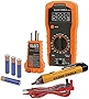 Klein Tools 69149P Electrical Test Kit with Digital Multimeter, Noncontact Voltage Tester and Electrical Outlet Tester, Leads and Batteries