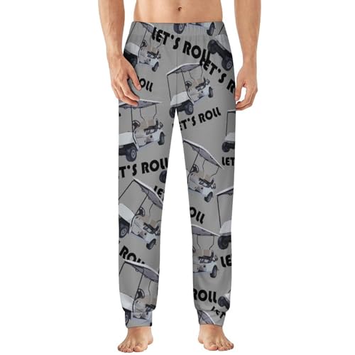 Let's Roll Golf Cart Men's Pajama Pants Soft Lounge Pants PJ Bottoms for Sleeping