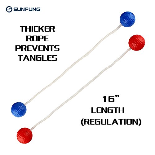 Sunfung Ladder Toss Ball Replacement Ladder Balls Bolos Bolas 6 Pack (3 Red + 3 Blue) #TOP1