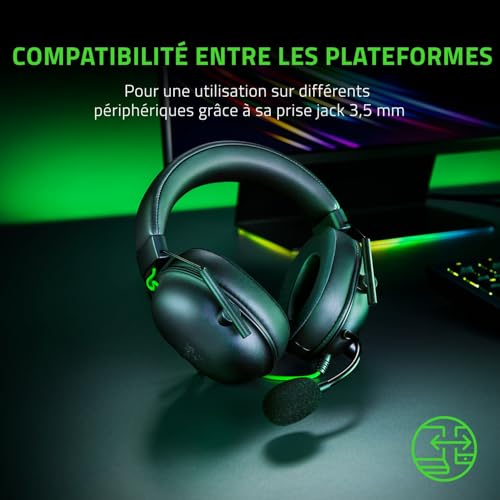 Razer BlackShark V2 X - Casque Gaming Esports Multiplateforme (Haut-parleurs Triforce de 50mm, Annulation Passive du Bruit Avancée, Son 7.1 Surround, Microphone Cardioïde) Noir