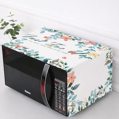 Image of DOCAT Dust-Proof Microwave Oven Cover for Kitchen Decor Durable Modern Design Kitchen Accessories - 100 * 35cm (Blue Floral)