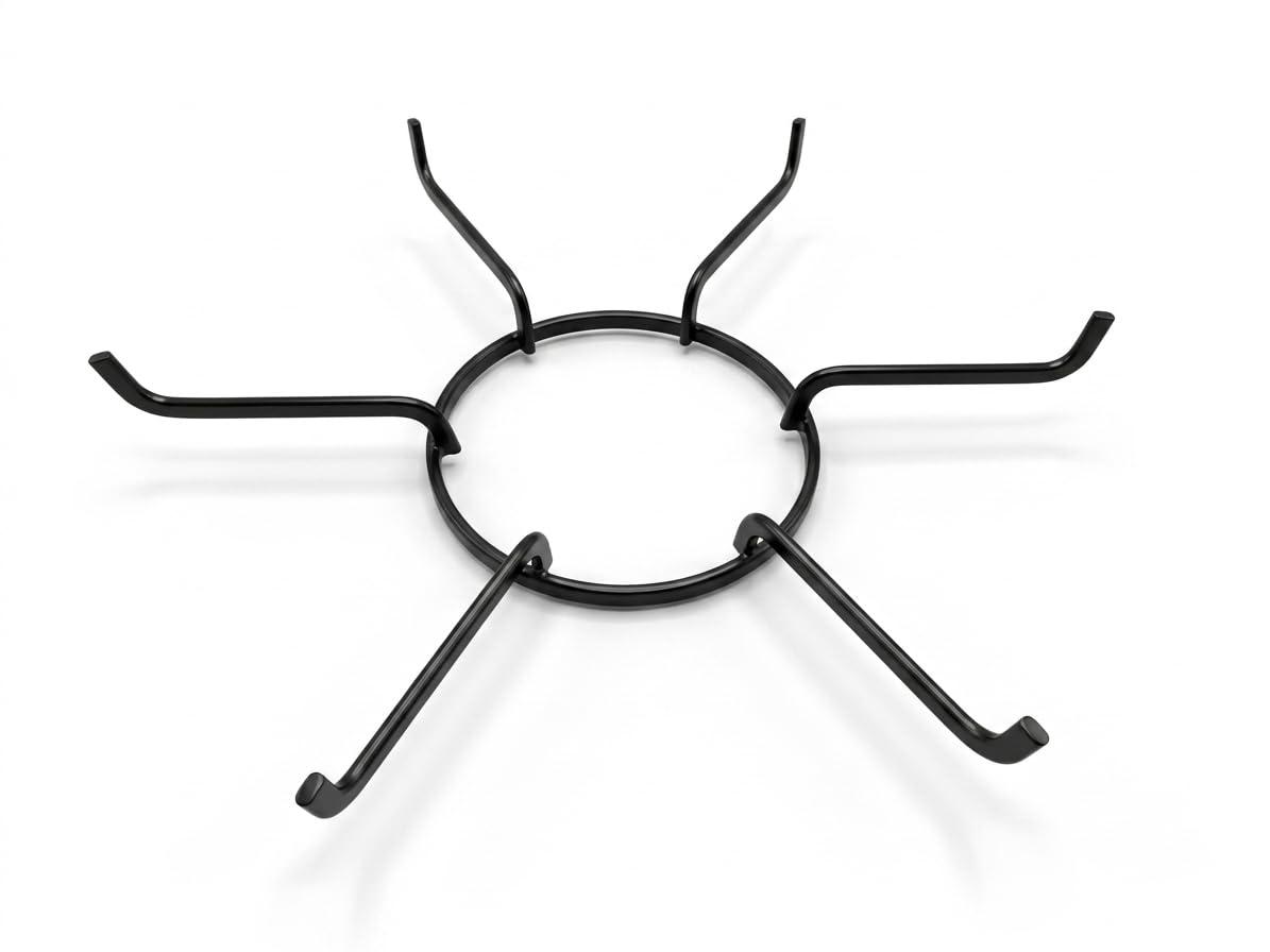 heavy duty iron big bati oven stand for glass top gas stove (36 cm width) | multi-purpose gas ring ring stand/pan support for large utensils, cooker & bati maker | black