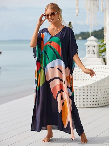 Image of Kaftan Dresses for Women Plus Size Bathing Suit Cover up Caftan Maxi Beach Dresses