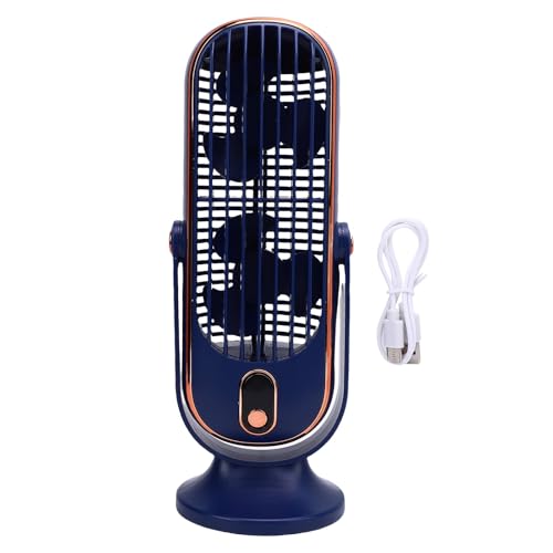 Ventilateur de bureau sans pales bleu | Mini ventilateur portable USB 5 vitesses