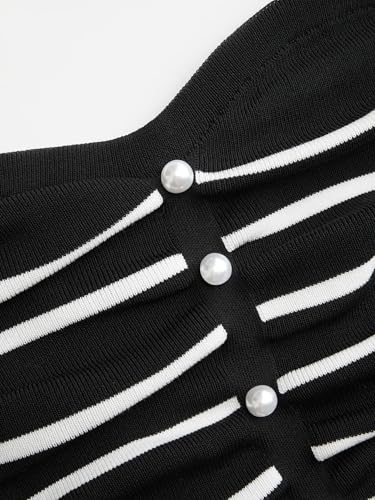 Image of CIDER Faux Pearl Tube Tops for Women Split Hem Knit Crop Y2K Going Out Tops | Cute Ruched Tops, Spring Summer Outfits, Vacation, Concert