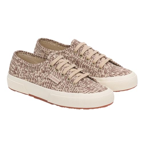 Superga Women's 2750 Jaguar Print Trainers, brown, 7 US
