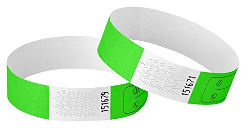 Haftpunkt Notfall-Armband für Kinder (20er Set) und Erwachsene mit Sicherheitsverschluss - Reissfest - Wasserfest - Premium SOS Armband - Sicherheitsarmband (Unisex Neongrün)