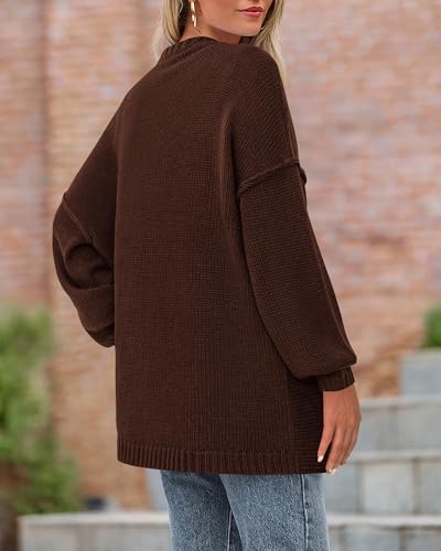 Image of BTFBM Casual Cardigan Sweater for Women Fall 2026 Long Sleeve Sweaters | Fall Outfits, Loose Fit,Solid,Open Front Chunky Knit Sweaters,Chunky Cardigan Sweaters For Women,Checkered Outwear Coat