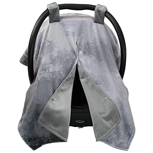 Image of Dear Baby Gear Car Seat Cover for Boys & Girls - Baby Carseat Canopy w /Snap Opening - Infant Seat Cover - Stroller & Nursing Covers - Newborn Carrier Canopy - 40x30 inch (Gray Highland Cow - Smooth Gray)