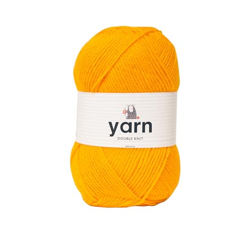 Korbond DK Yarn Mustard Yellow - 100g Acrylic Wool - Lightweight, Hypoallergenic & Durable Double Knit Crochet Yarn Knitting Wool (290m Total)