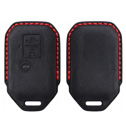 Image of KMH Alcantara Car Key Cover Compatible for Maruti Suzuki Swift, Dzire, Baleno, Ertiga 3 Button Shell Case Holder Full Key Protector Smart Keycover (D3) Black - Pack of 1