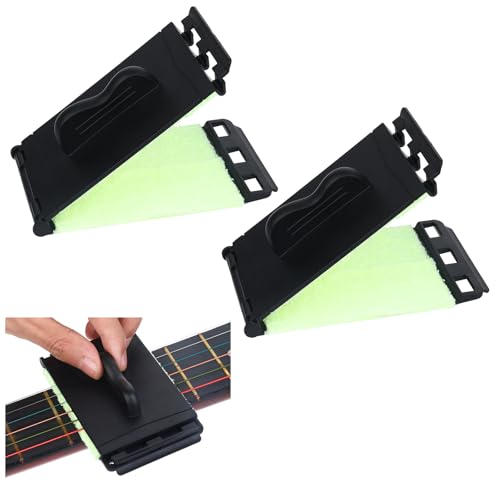 Guitar String Cleaner, 2 Pack Fretboard Cloth Electric Guitar Cleaning Kit Guitar Maintenance Accessories Guitar Cleaning Tool Kit for Electric Guitar, Violin, Bass, Ukulele, Musical Instrument Care