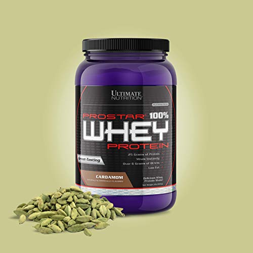 Ultimate Nutrition Prostar Whey Protein Powder Blend Of Whey Concentrate Isolate And Peptides – Low Carb, Keto Friendly, 25 Grams Of Protein - 30 Servings, Cardamom, 2 Pounds #TOP4