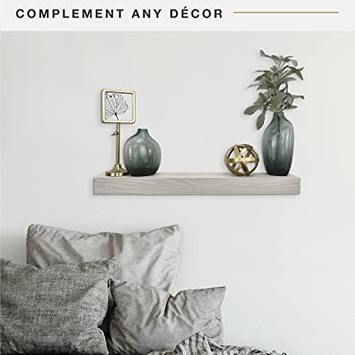 Image of MCS Gray Woodgrain Floating Shelf 24 Inch x 4 Inch, 24 x 4