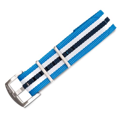Image of BluShark - Original Collection Military-Style Waterproof Watch Strap, Fits All Timepiece Brands, Durable Nylon Wristwatch Accessories with Stainless Steel Buckle - 18mm, 20mm, 22mm & 24mm Watch Bands