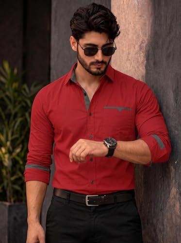 Image of Amazon Brand - INKAST Cotton Shirt for Men | Regular Fit Full Sleeve Casual Shirt | Stylish Formal Office Wear Shirts for Men | Soft Comfortable Breathable Cotton Fabric | Fashionable Office Wear