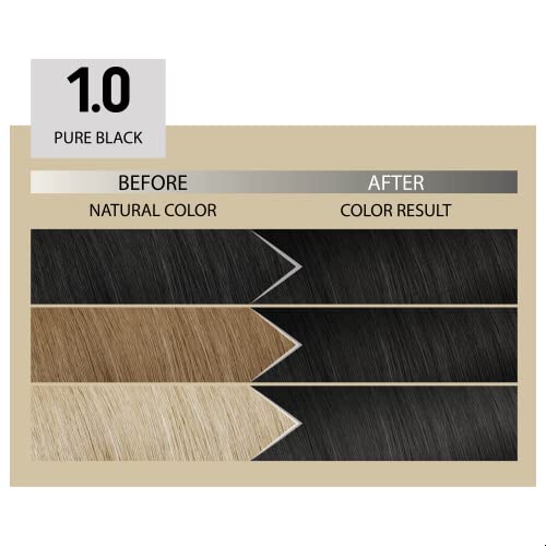 Il Salone Milano Plex Rebuilder Permanent Hair Color Cream - 1.0 Pure Black Hair Dye Kit - Professional Salon - Premium Quality - Protects And Restructures - Paraffin, Paraben, Ethyl Alcohol Free #TOP3