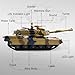 1/24 RC Tank,Remote Control Tank for Boys with Smoke, Lights & Sounds,2.4GHz US M1A2 Abrams Army Model,Military Toys Gift for Kids Ages 6+
