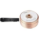 auna AV2-CD508 - HiFi Audio-Verstärker, Stereo Endstufe, max. 600 Watt, 2-Band-Equalizer, 3 x Cinch-Eingang, 1 x Cinch-Ausgang & Amazon Basics Lautsprecherkabel 1,3 mm² / 16 Gauge, 30,48 m (100 Fuß)