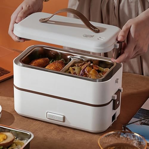 Warayumi 電気弁当箱炊飯器 3段式 加熱弁当箱 0.5~1.0合 携帯用炊飯器 多機能 シンプル 実用性が高い 炊く 蒸す 加熱 温め機能 ステンレス製 洗いやすい 軽量設計 気密性が良い 使いやすく便利 スピード調理 自宅 会社 車中泊 一人暮ら