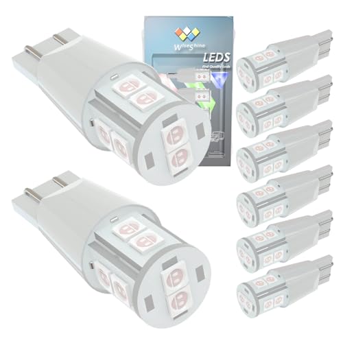 Wiseshine 912 LED Bulb,194 LED Bulb,921 LED Bulb Reverse Lights Pink Purple,Car Truck Reverse RV 168 906 T15 T10 2825 W5W LED Bulb DC 12V-24V for Interior Door Panel Dome Rear Lights Canbus (Pack 8)