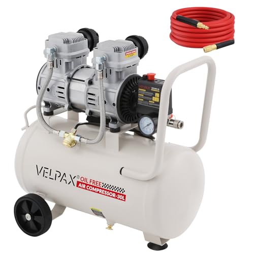 Ultra Quiet Air Compressor, Only 68dB, 8 Gallon Tank, Oil-Free, 110V/60Hz 1.75HP, 7.42CFM@115PSI, Air Compressor Perfect for Spray Painting, Auto Repair, Tire inflation, Woodwork nailing