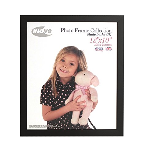 Inov8 British Made Real Wood Picture/Photo Frame 12x10" Inch(30x25cm) - Auckland 20mm Pine Black