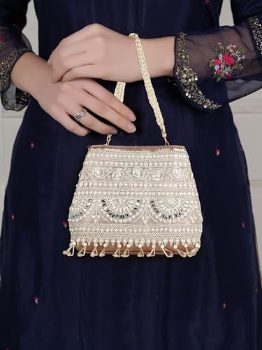 Image of Nevis Stylish Embroidery Unique Desing Traditional Wedding Party Handheld Portli Bag For Women