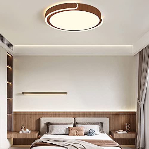 Plafonnier imitation grain de bois de noyer 55cm luminaire intérieur plafonnier moderne