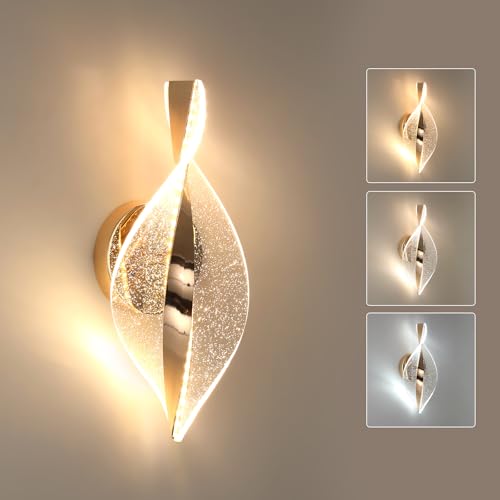 Comely Applique Murale LED, 12W 2000LM Oro Dimmable Lampe LED Murale Moderne, 3 Températures de Couleur Lampe Murale Interieur pour Chambre Couloir Salon...