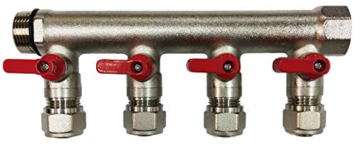 4 Loop Plumbing Manifold w/ 3/4