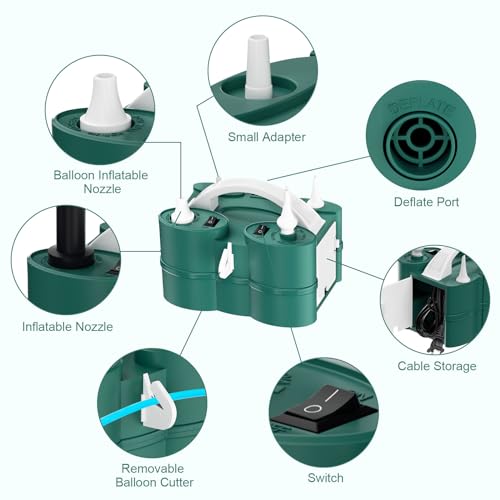 Image of IDAODAN Electric Balloon Pump, Portable Electric Balloon Blower Machine Inflator Air Pump for Party Decorations