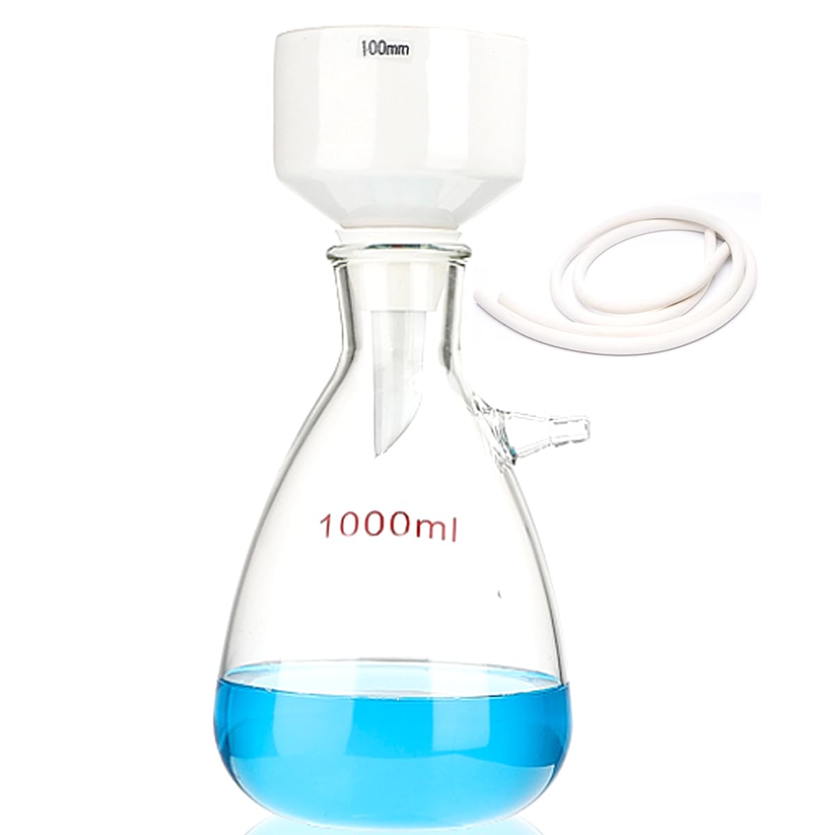 Kit de filtration sous vide de laboratoire avec tube en caoutchouc, plateau en caoutchouc, bouteille de filtre et entonnoir Brinell. (1000ML)