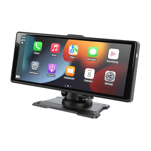 Keenso Autoestéreo con Pantalla Táctil de 10,26 Pulgadas, Compatible con CarPlay, Bluetooth, Mirror Link, Grabación Dual 4K HD, Cámara de Salpicadero con Cámara Frontal y Trasera de