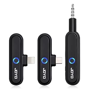 JOYO Wireless Audio Interface Transmitter and Receiver for Live Streaming Amplifier 3.5mm Stereo Recording and Playing with Phone Tablet & PC Background Music (JW-05R)
