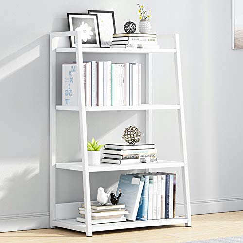 Image of IOTXY 4 Tier Ladder Shelf Bookcase, 19.7 inch x 11.8 inch x 38 inch in, White