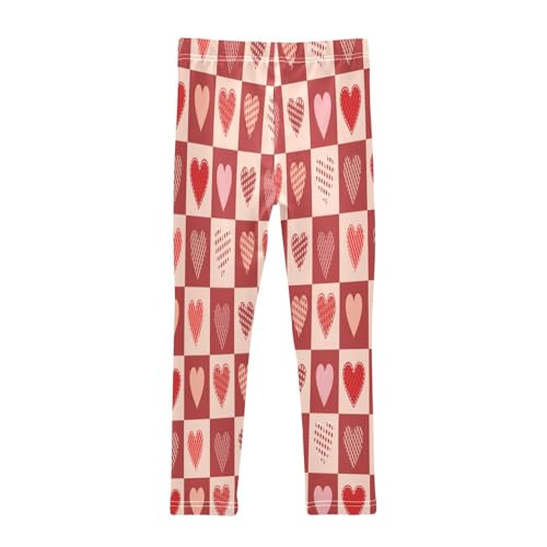 Bolaz Toddler Girls Leggings Printed Yoga Pants Leggings Grid Lover Heart for Kids2