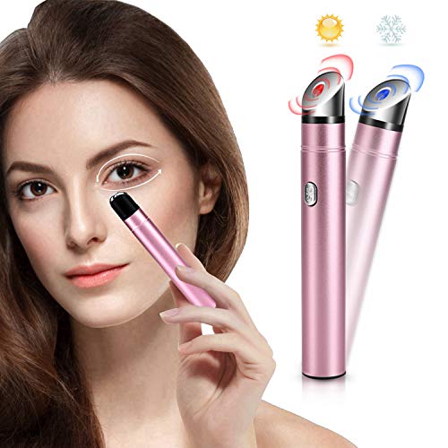 Eye Facial Massager Wand with 42? Heated and Cold Compress Sonic Vibration Multifunctional Face Skin Beauty Pens, Relieve Dark Circles, Eye Fatigue, Puffiness, Eye Bags, Anti-Wrinkle.